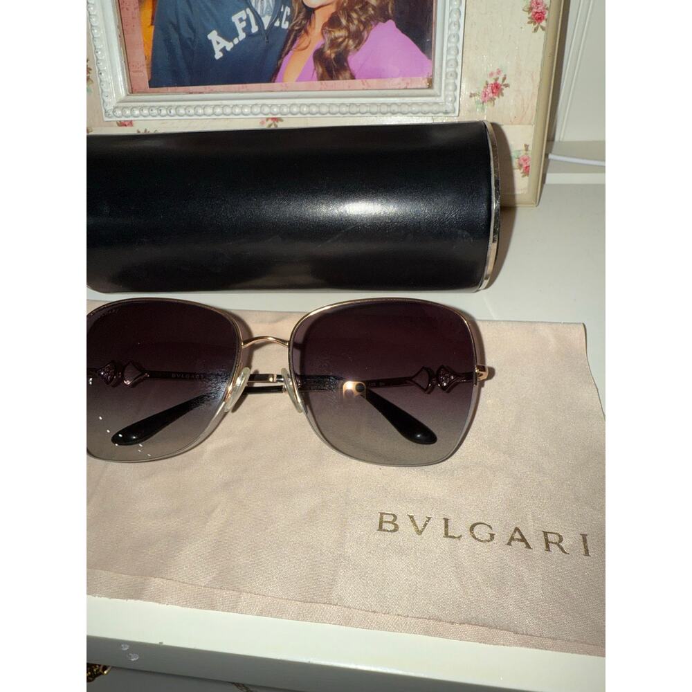 BVLGARI 6077-B Sunglasses Women’s Oversized Rose Gold Divas’ Dream 376/8G